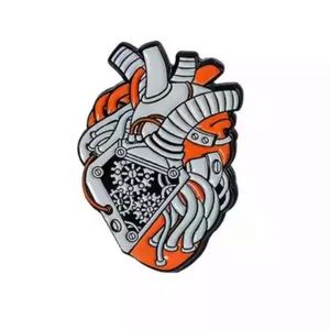 Mechanical Anatomical Heart Industrial Tech Machine Enamel Pin Engineering Nerd